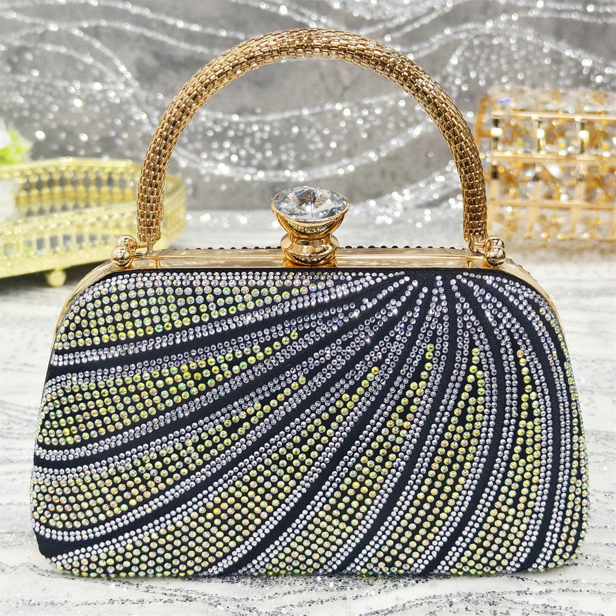 Diamond Studded Slingback Heels & Bag Matching Set — Butterfly Knot | 7 Colours | EU 37–43