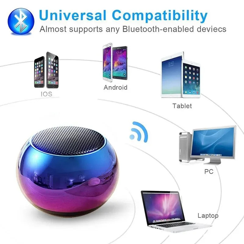 Wireless Bluetooth Speaker Portable Small Steel Gun Metal Heavy Stereo Surround