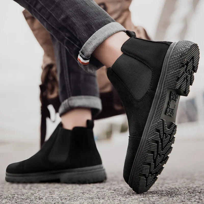 New Winter Boot Casual Shoes for Men Round Toe Slip-on Trendy All-match British