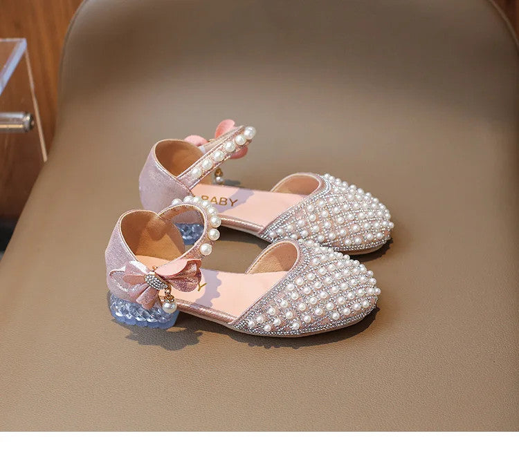 Girls Sandals Fashion Summer New Sequin Princess Shoes Bow Children's Sandals