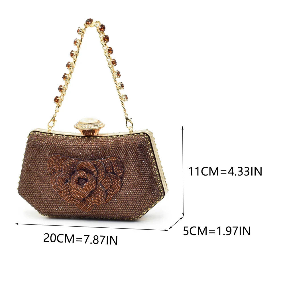 Women's Shoe and Bag Set Latest Luxury Italian Rhinstone Design for Wedding and