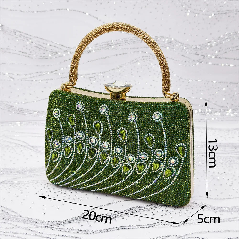 Rhinestone Slingback Pumps & Bag Matching Set — Bling Pointed Toe | 5 Colours | EU 37–43