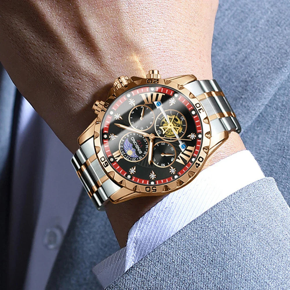 Luxury Men's Watches Trend Fashion Original Quartz Watch for Man Flywheel Style