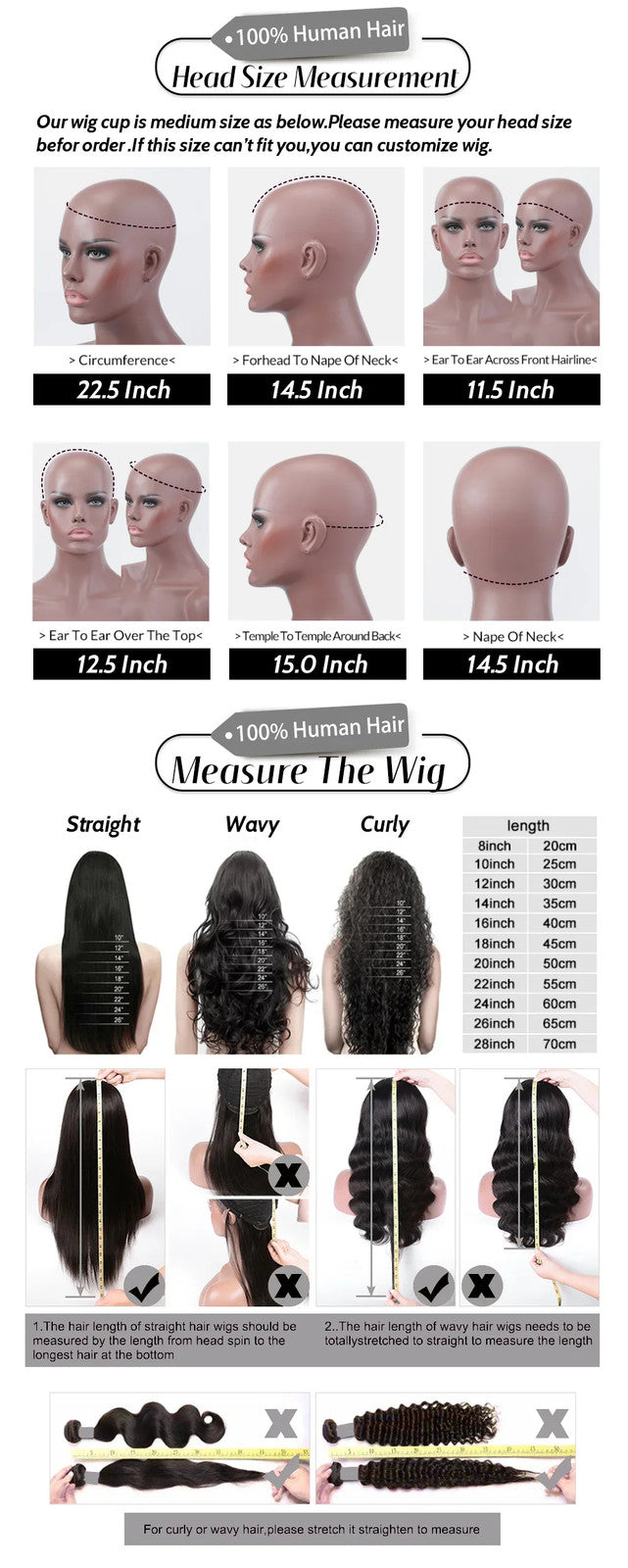 Women's Brown Short Ocean Pixie Wave 100% Human Hair Wig
