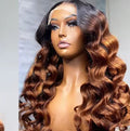 Ombre Blonde Deep Water Wave Pre-Plucked Hairline Human Hair 13x4 HD lace Wig