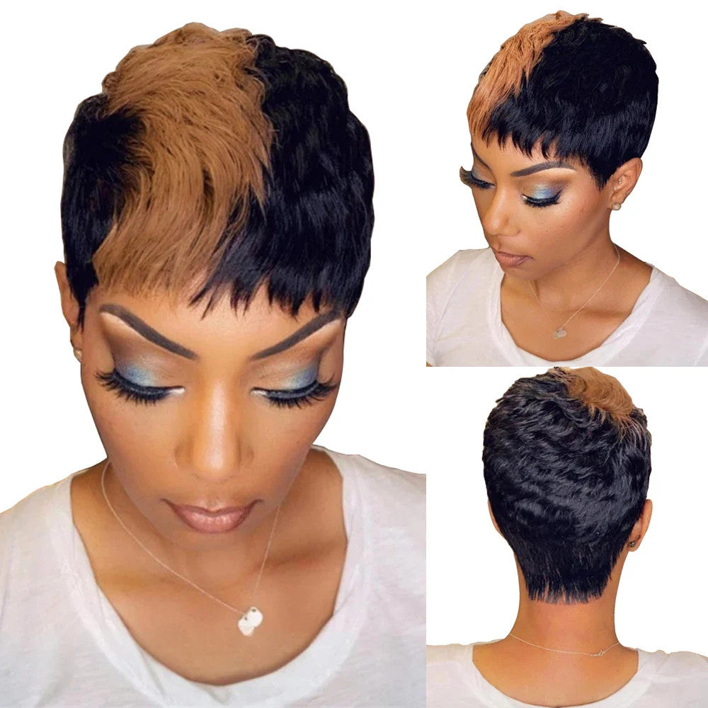 Short Bob Wig Human Hair Wigs Pixie Cut Wig For Black Women Brazilian Remy Hair