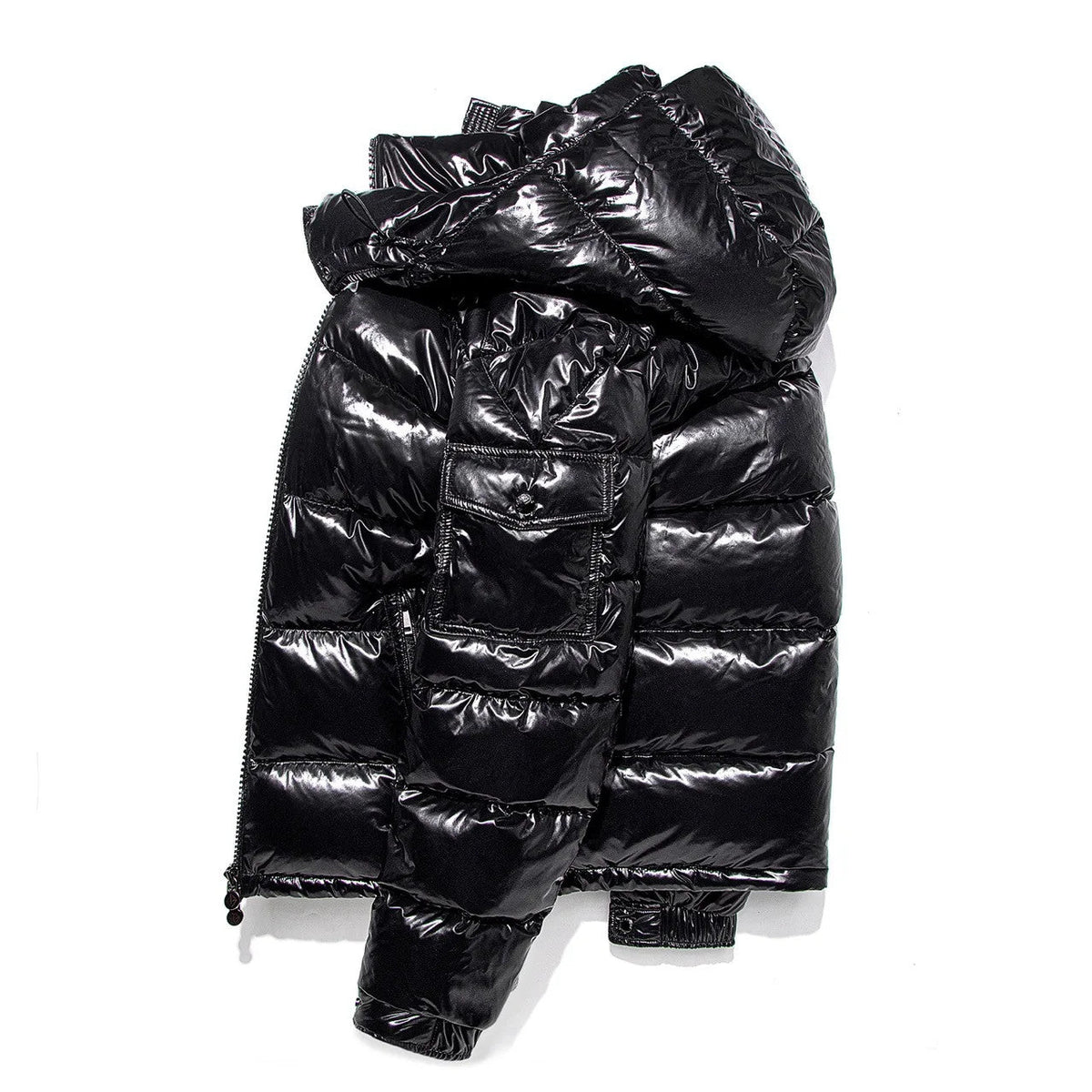 High Quality Outdoor Windproof Hooded Shiny Down Mens Jackets