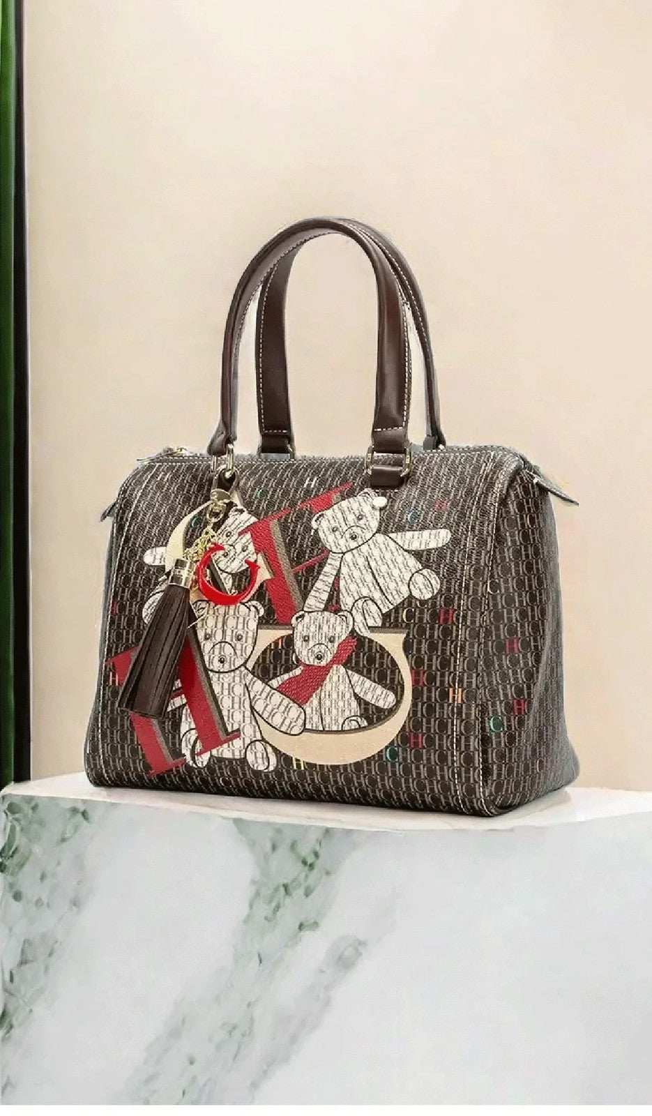 Women's Commuter Crossbody Colorful Printed Monogram Bag