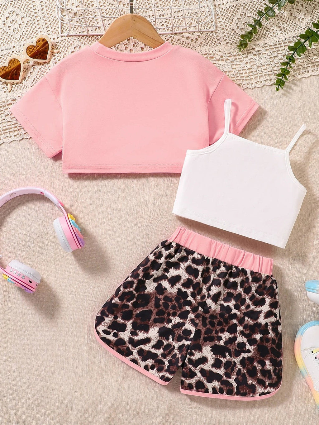 Summer children fashion simple casual 3-piece girls casual sportswear holiday