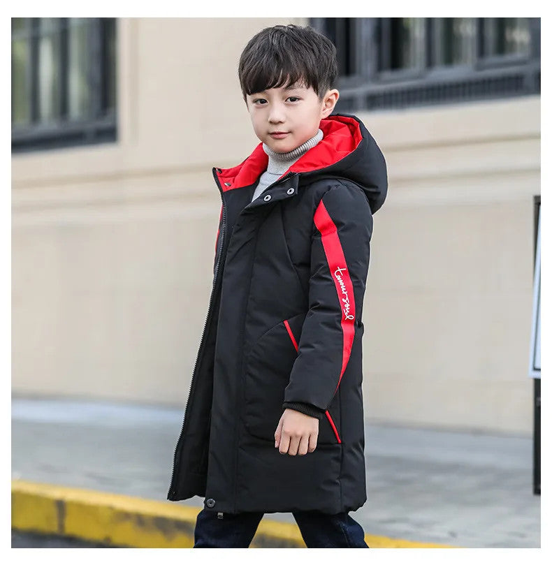 5-12 Years Old Boys Jacket 2023 Winter New Thicken Keep Warm Hooded Camouflage