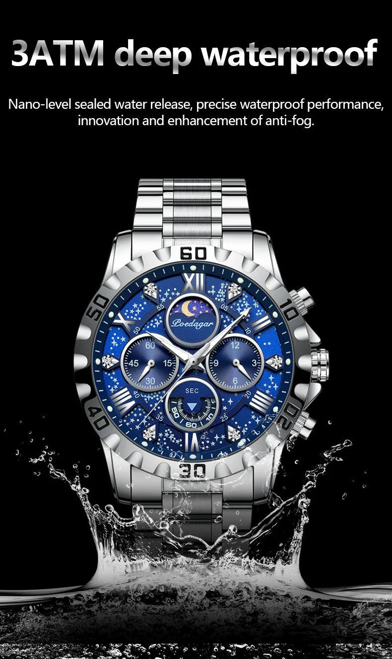 Luxury Watch for Man Quartz Sports Men Watch Waterproof Luminous Stainless