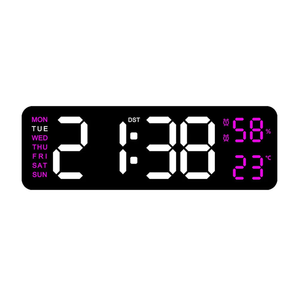 Digital LED Alarm Clock with Calendar,Temperature and Humidity. Acrylic or