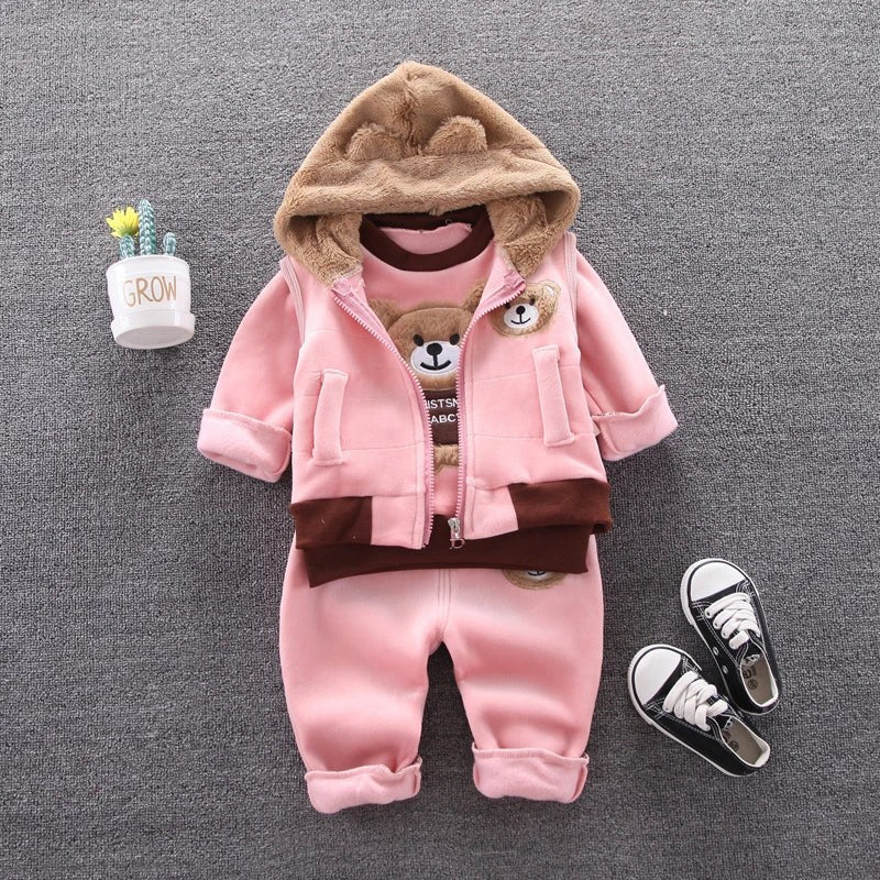 3pc/Set Animal Bear Baby Set For Newborn Winter Infant Clothing Sets Super Keep