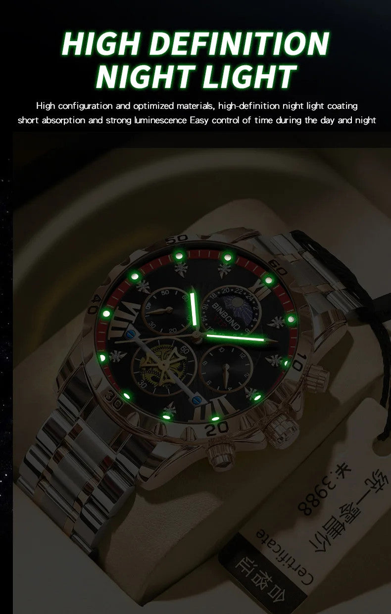 Luxury Men's Watches Trend Fashion Original Quartz Watch for Man Flywheel Style