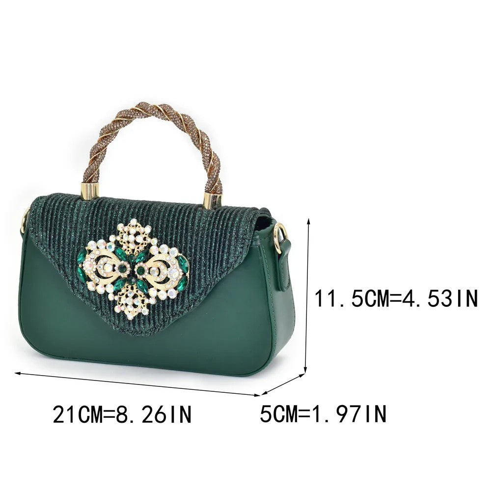 Women's Italian Shoe & Bag Set | Crystal Slingback Heels | Party & Wedding | EU 38–43 | 5 Colours