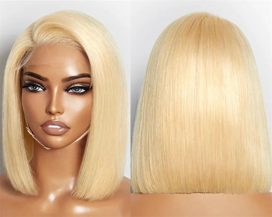 100% Vietnamese Super Double Drawn Bone Straight 13x4 Frontal Bob Wig with