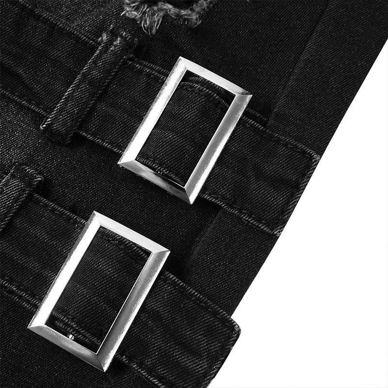 2025 New Street Skinny Ripped Jeans Men Denim Pencil Pants Wash Casual Mid