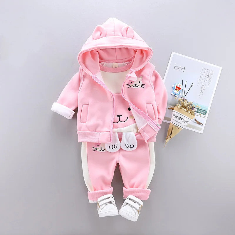 3pc/Set Animal Bear Baby Set For Newborn Winter Infant Clothing Sets Super Keep