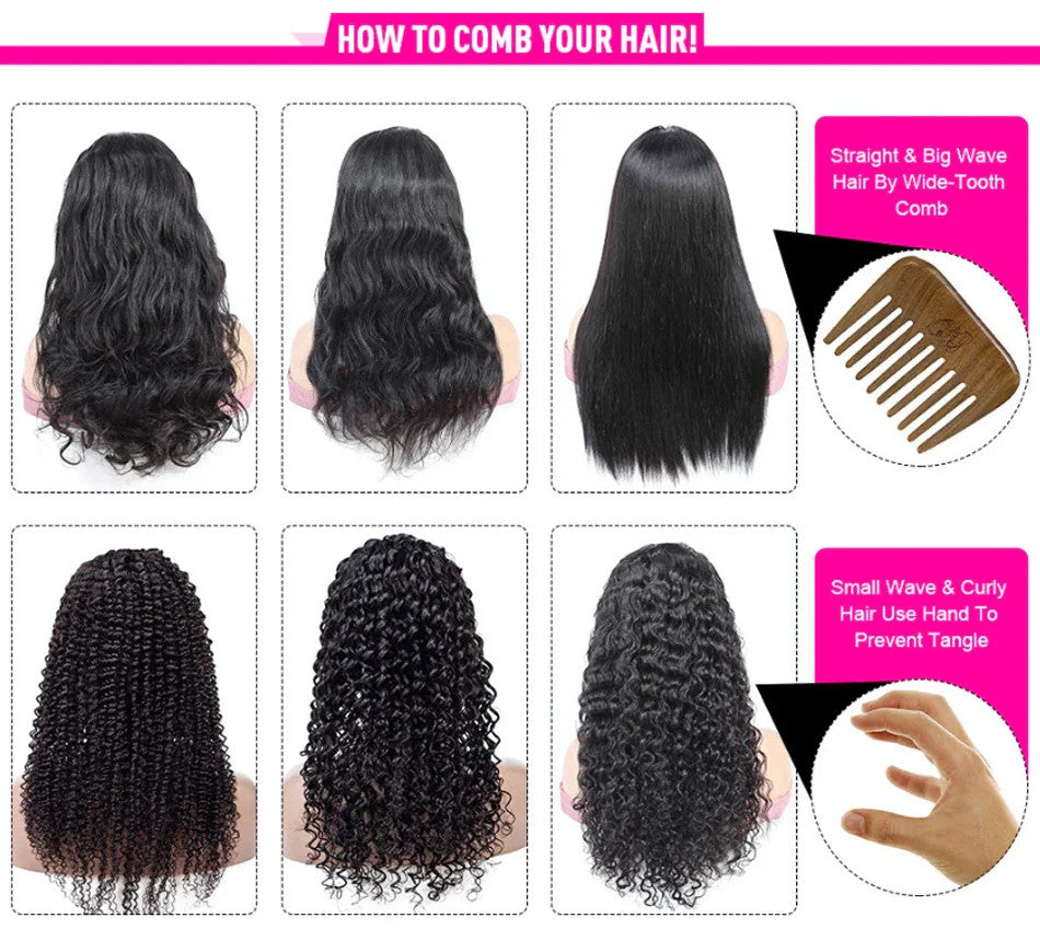 Mongolian Kinky Curly Wig Human Hair 13x4 Curly Lace Front Human Hair Wigs Deep