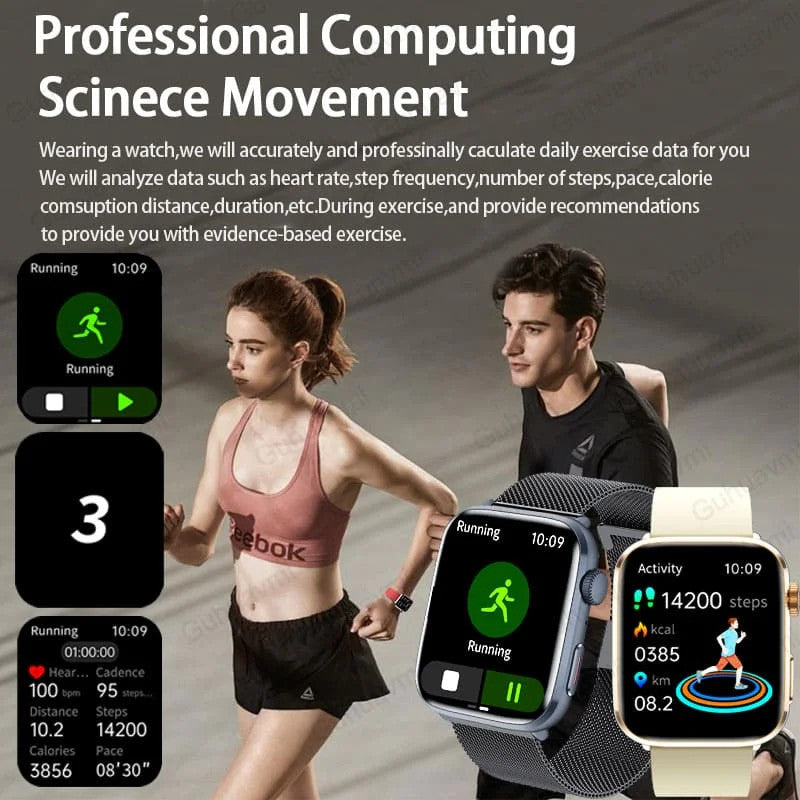 2025 AI Diagnosis NFC Smart Watch Women 1.85 inch AMOLED Blood pressure Heart