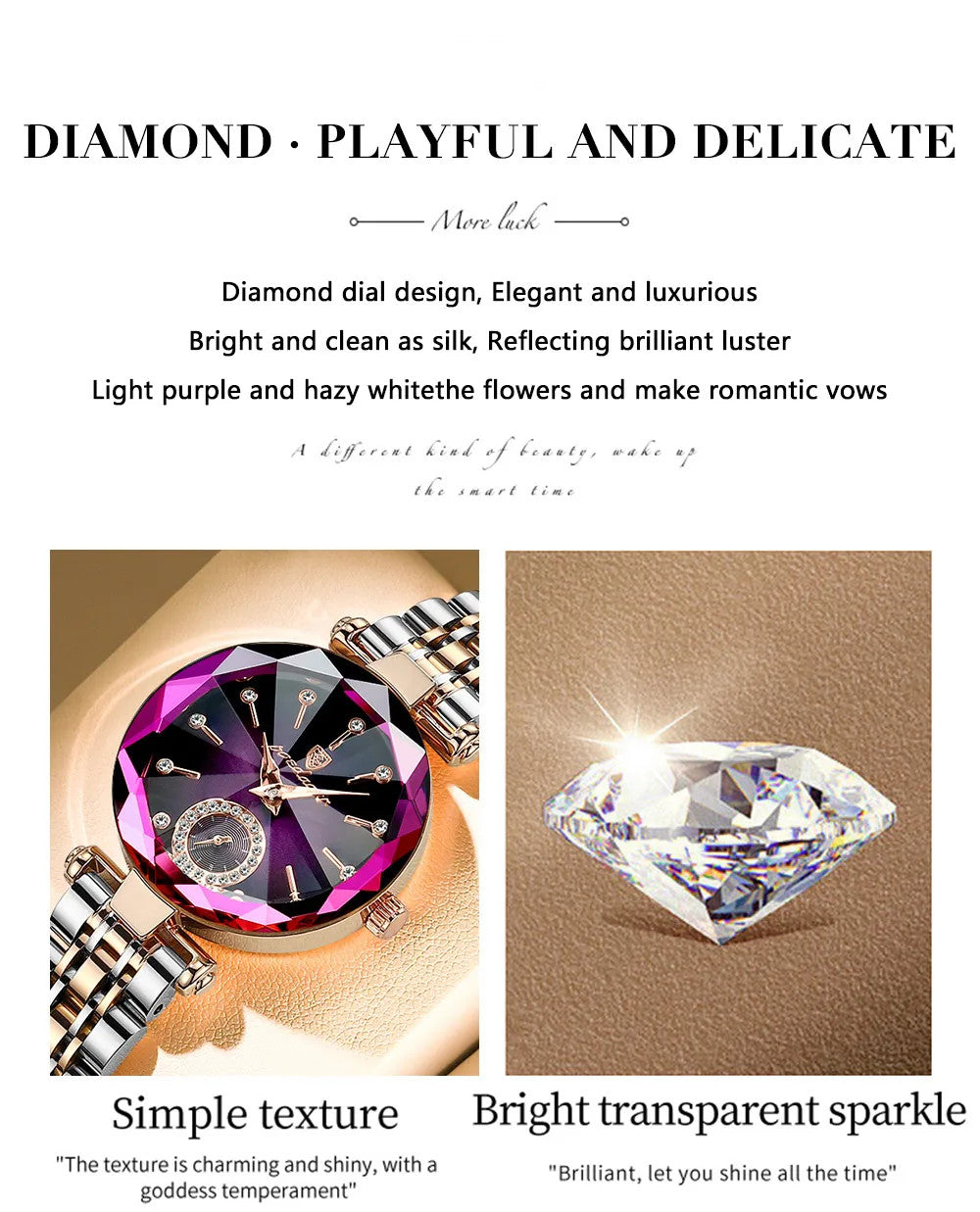 Luxury Elegant Ladies Wristwatch Waterproof Stainless Steel Watch for Woman