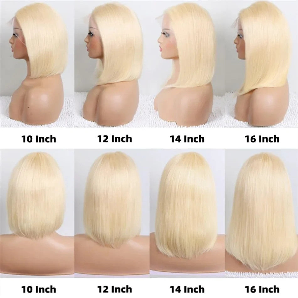 100% Vietnamese Super Double Drawn Bone Straight 13x4 Frontal Bob Wig with
