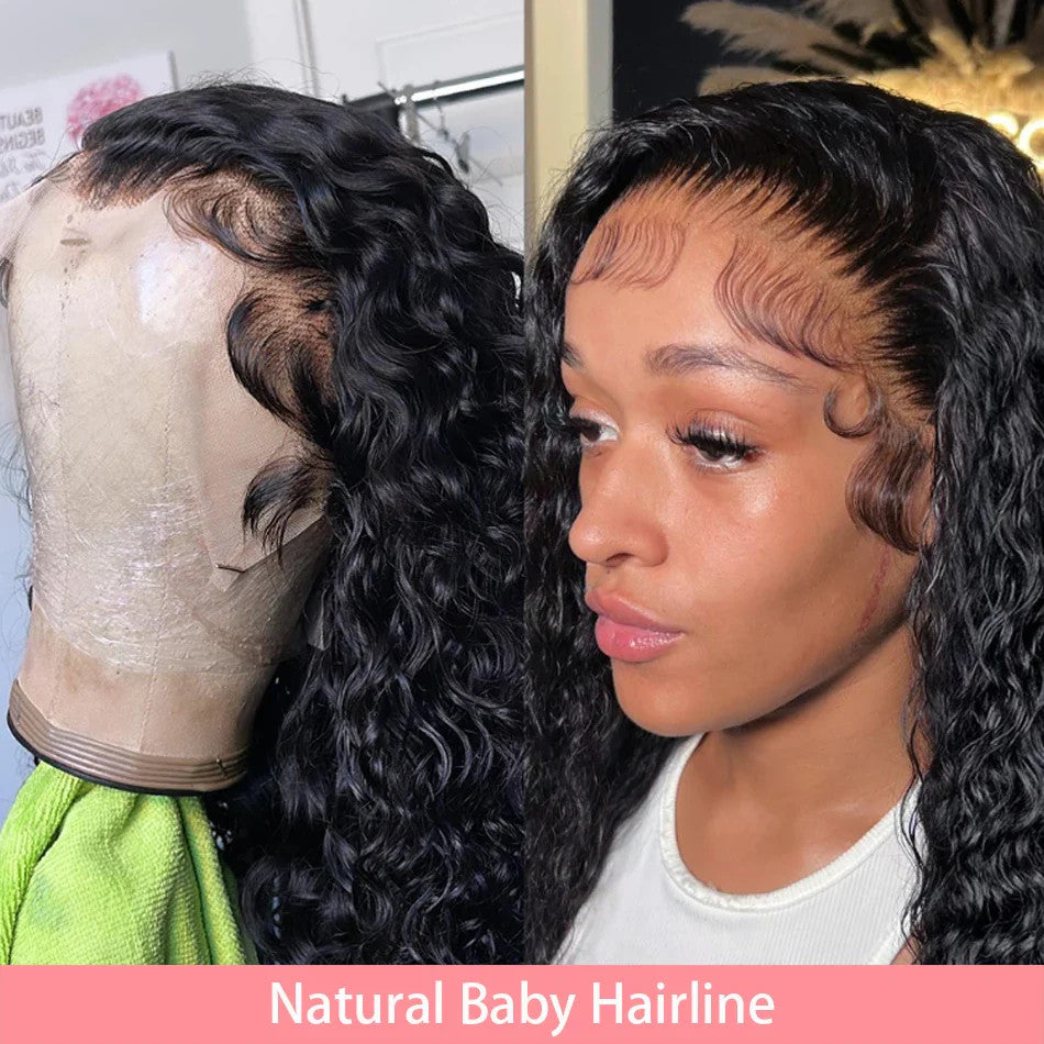 200% Short Curly Bob Wigs Lace Front Human Hair Wigs 13x4 4x4 Deep Wave Lace
