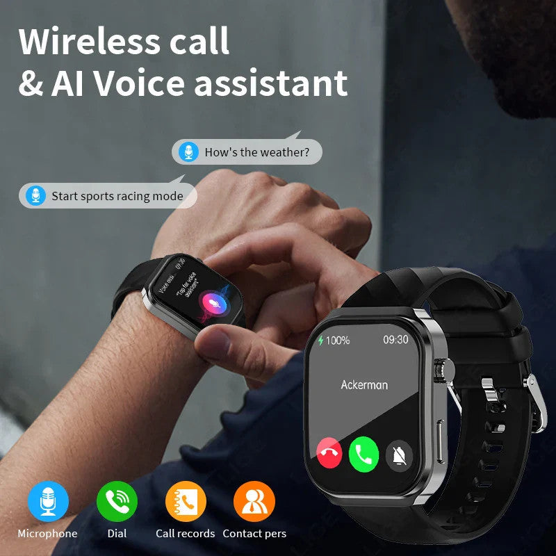 AI Health Smartwatch for Men & Women with Blood Pressure Uric Acid & Blood