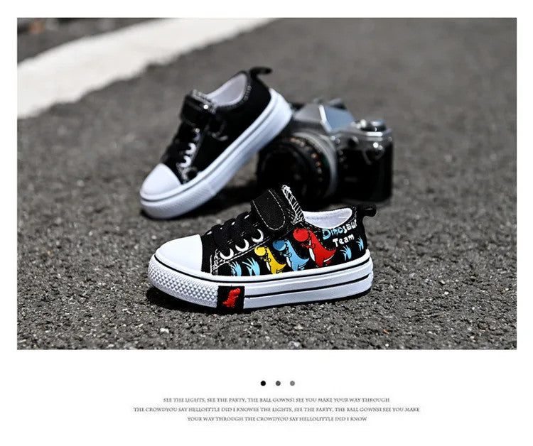 Kids' Animal Print Sneakers | Breathable Fabric | Hook & Loop | Unisex | EU 22–33 | Yellow, Red & Black