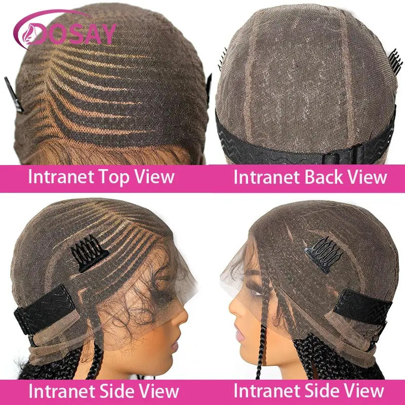 36" Cornrow Box Braided Wigs 613 Blonde Synthetic Wig for Women High Quality