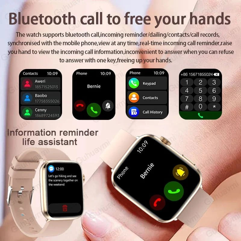 2025 AI Diagnosis NFC Smart Watch Women 1.85 inch AMOLED Blood pressure Heart