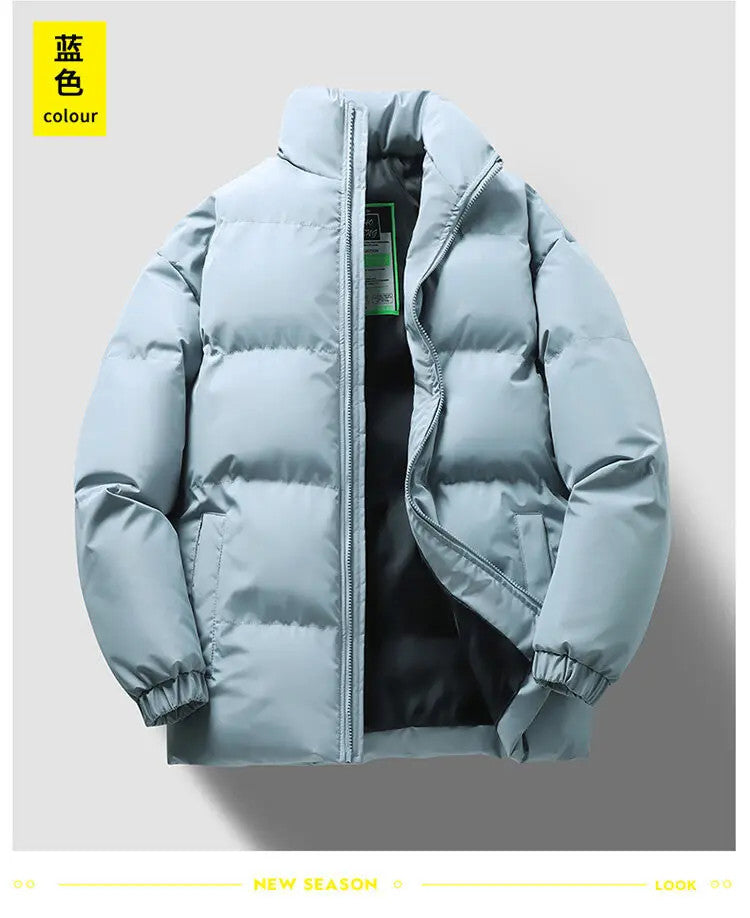 Men's Winter Thick Sports Trendy Stand Up Collar Parka Jacket