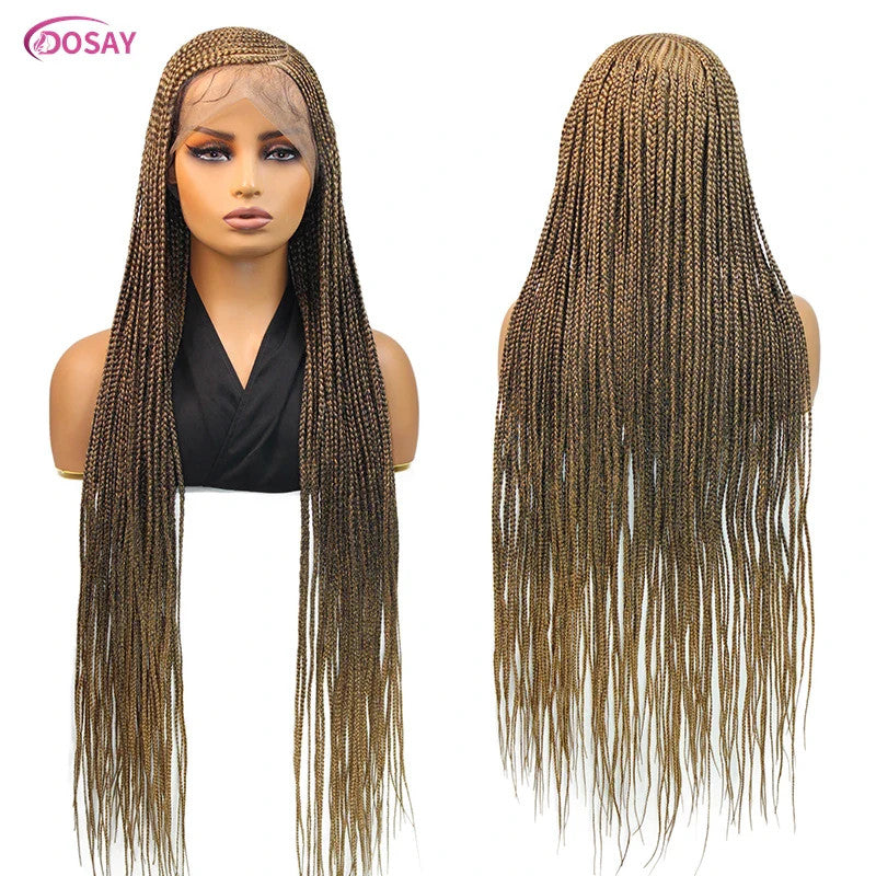 36" Cornrow Box Braided Wigs 613 Blonde Synthetic Wig for Women High Quality