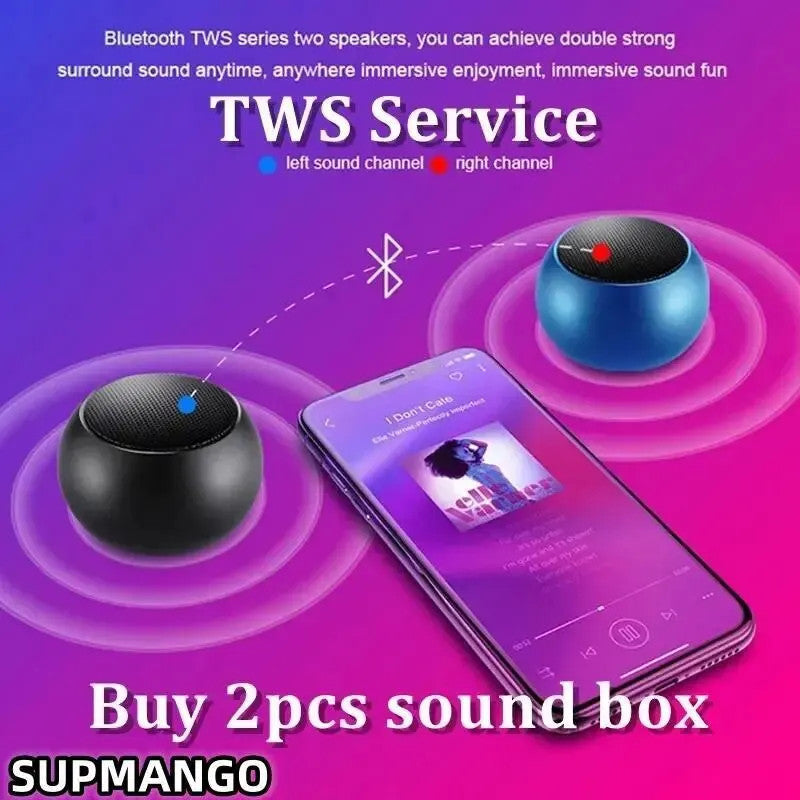 Wireless Bluetooth Speaker Portable Small Steel Gun Metal Heavy Stereo Surround