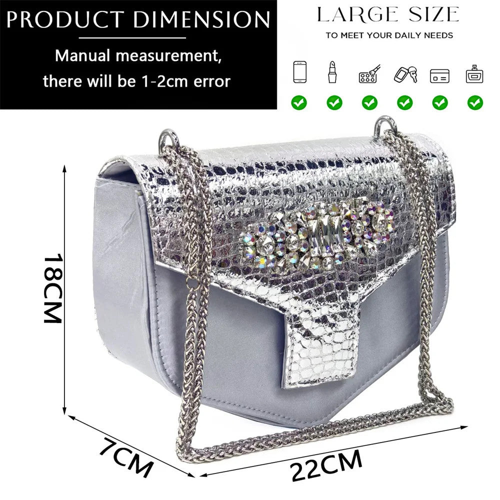 Rhinestone Bling Peep Toe Slingback Heels & Bag Set — 6 Colours | EU 37–43