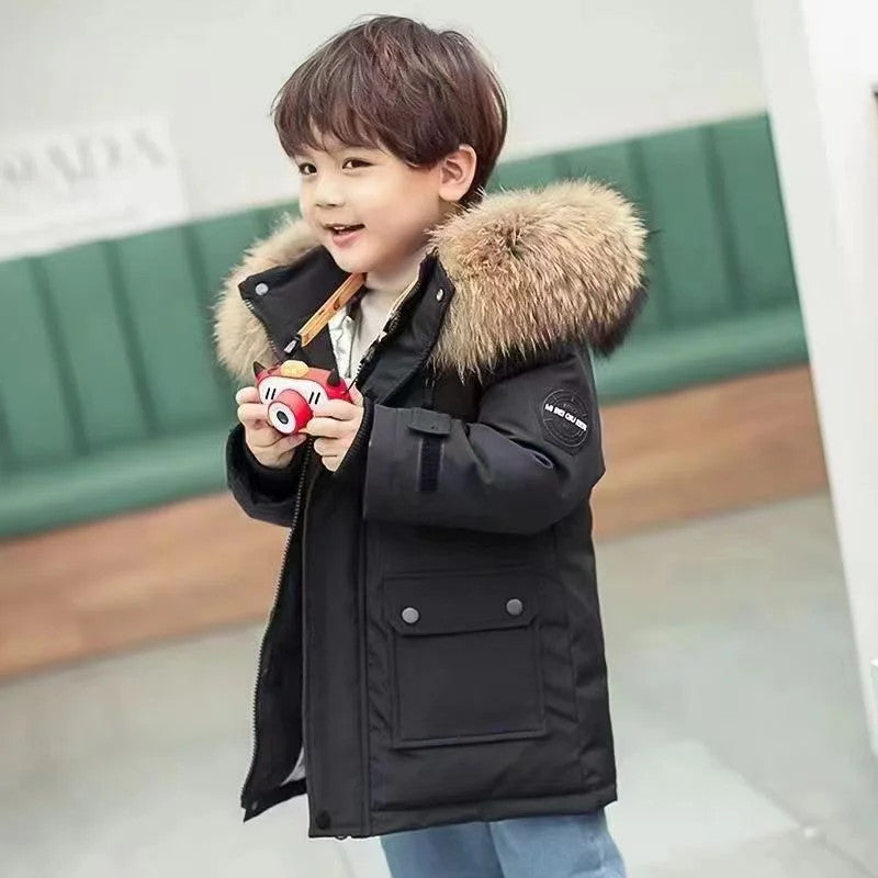 Kids Winter Jacket -30℃ Warm Padded Coat | Thick Velvet Parkas for Children