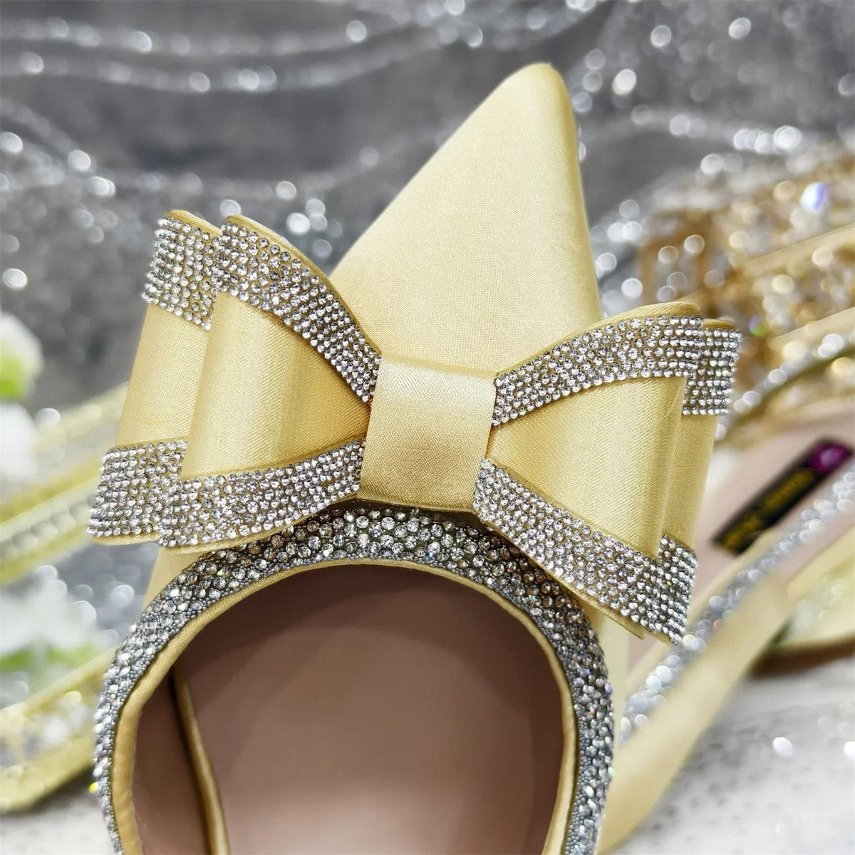 Butterfly-Knot Bow Pointed Toe Slingback Heels & Matching Bag Set — 7 Colours | EU 37–43