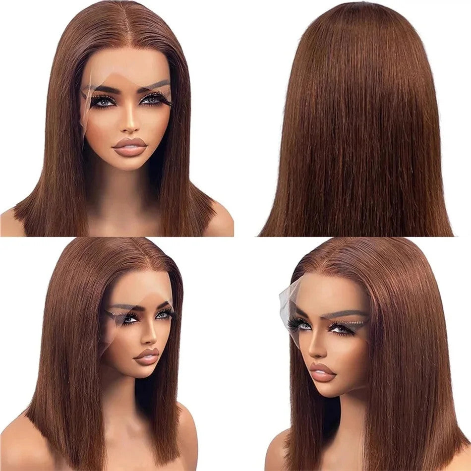 613 Blonde Short Bob Wig Transparent Lace Front Human Hair Wigs Straight 13X4