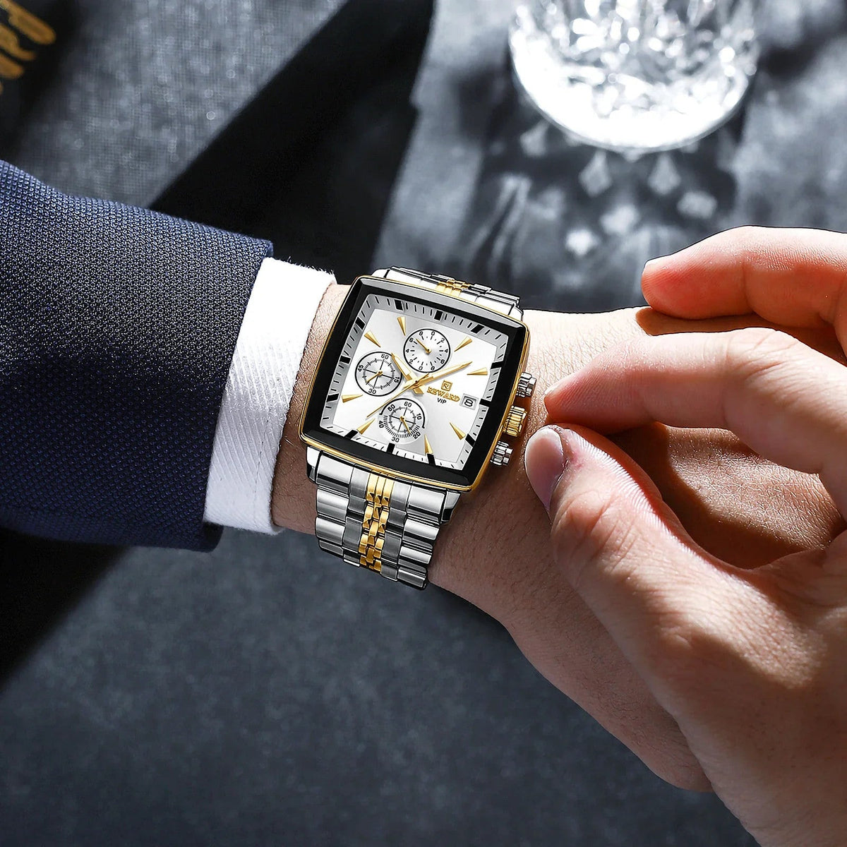 Men's Luminous Quartz Watch | Chronograph | Water-Resistant | Stainless Steel Band | 5 Colourways