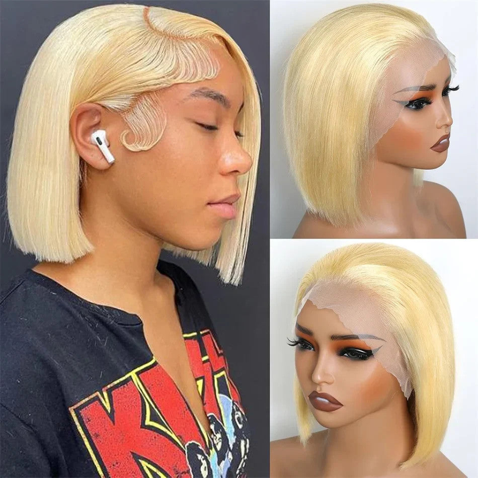 100% Vietnamese Human Hair Bone Straight Bob Wig — 13x4 Lace Front | 210% Density