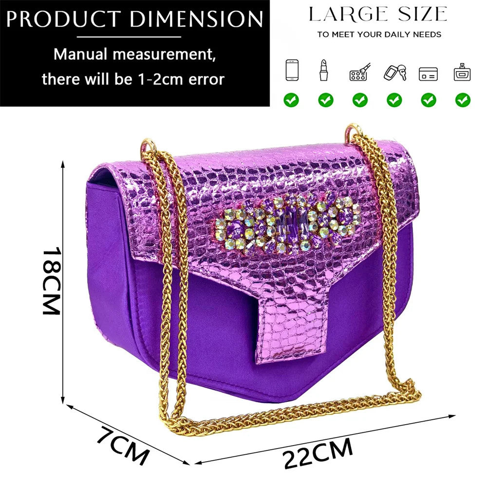 Rhinestone Bling Peep Toe Slingback Heels & Bag Set — 6 Colours | EU 37–43