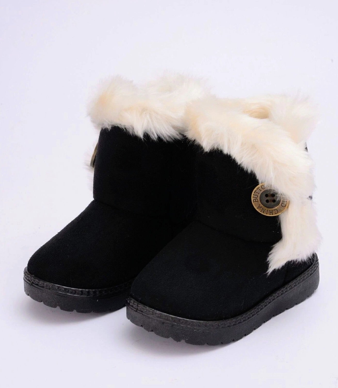 Kids Winter Warm Ankle Snow Boots Boys Girls Pull On Fur Lined Toddlers Shoes