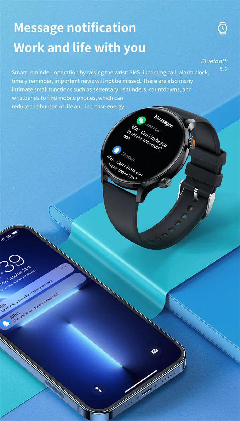 2025 New Smartwatch Women AMOLED HD Screen Always On Display Bluetooth Call