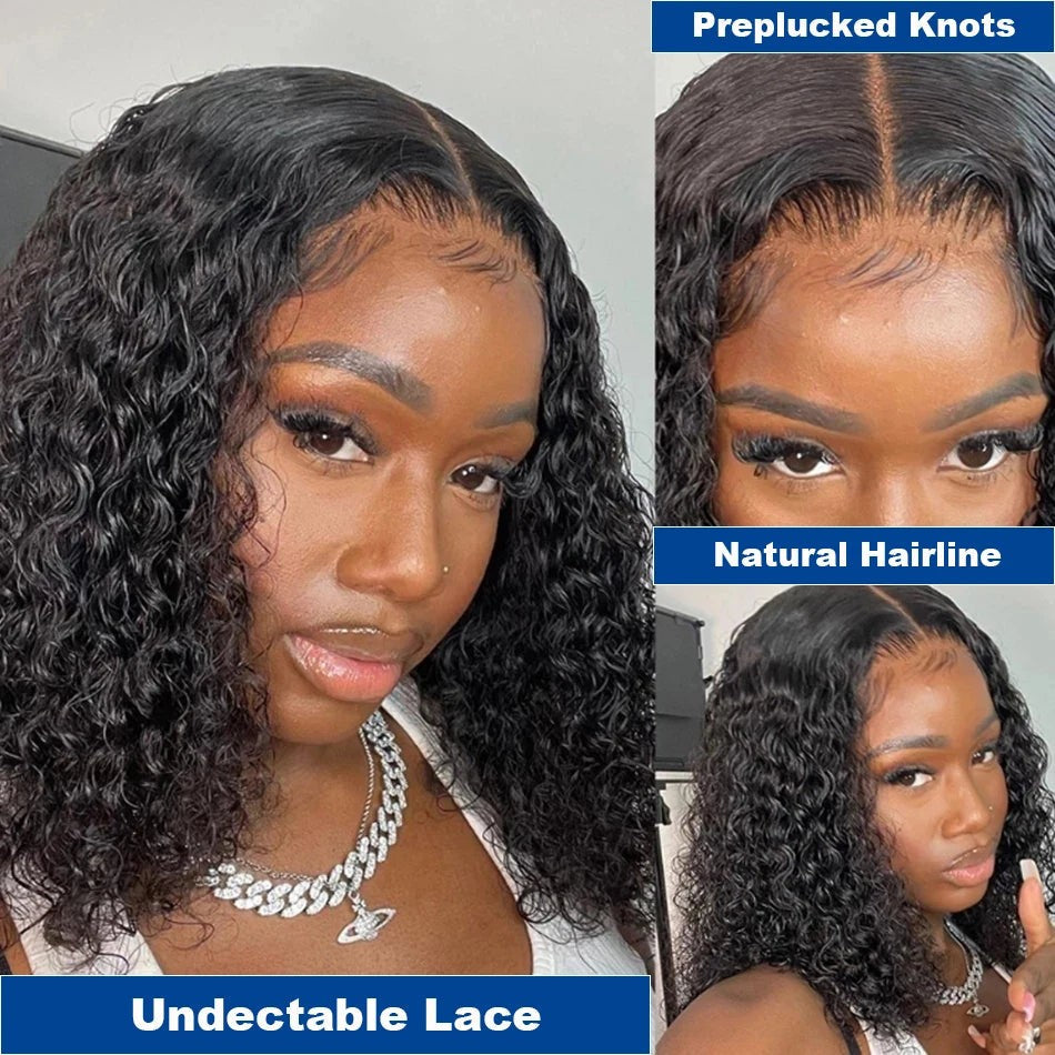 Afro Kinky Curly Short Bob Wig 13x4 Bob Wigs Human Hair Jerry Curly Lace Front