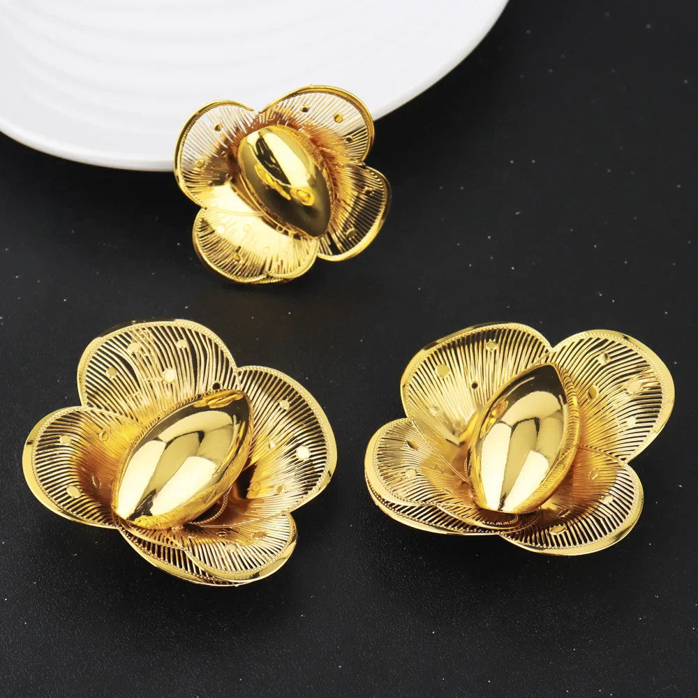 Gold Plated Earrings Ring Set for Women