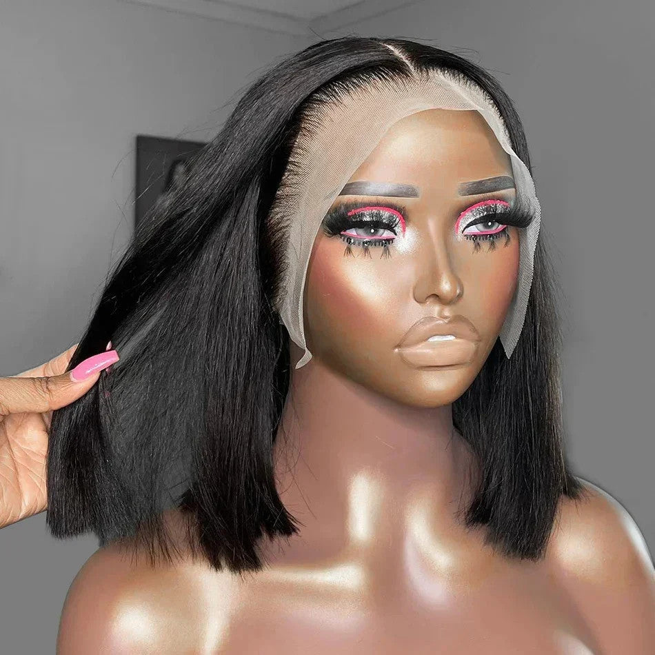 100% Vietnamese Human Hair Bone Straight Bob Wig — 13x4 Lace Front | 210% Density