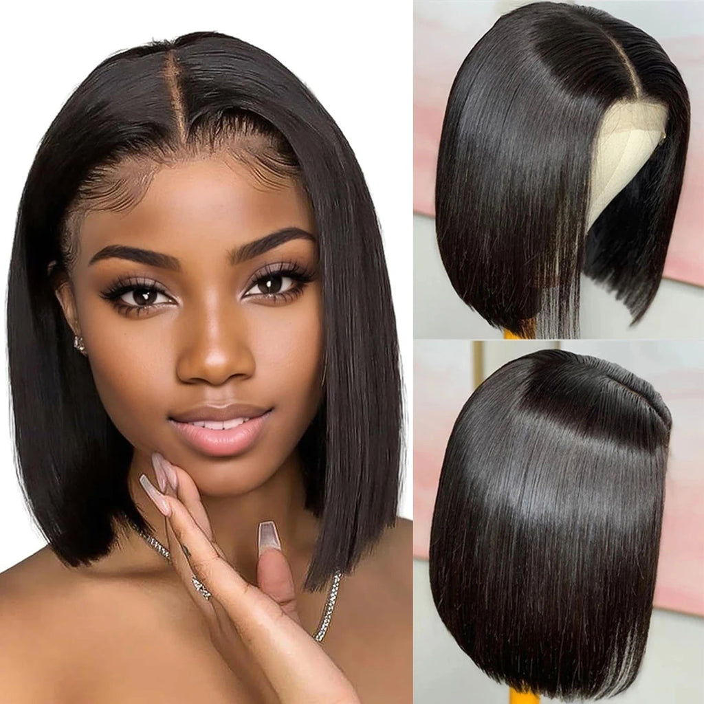 Ombre Blond Wig Brazilian Remy Hair Short Bob Human Hair Wigs Highlight P4/27