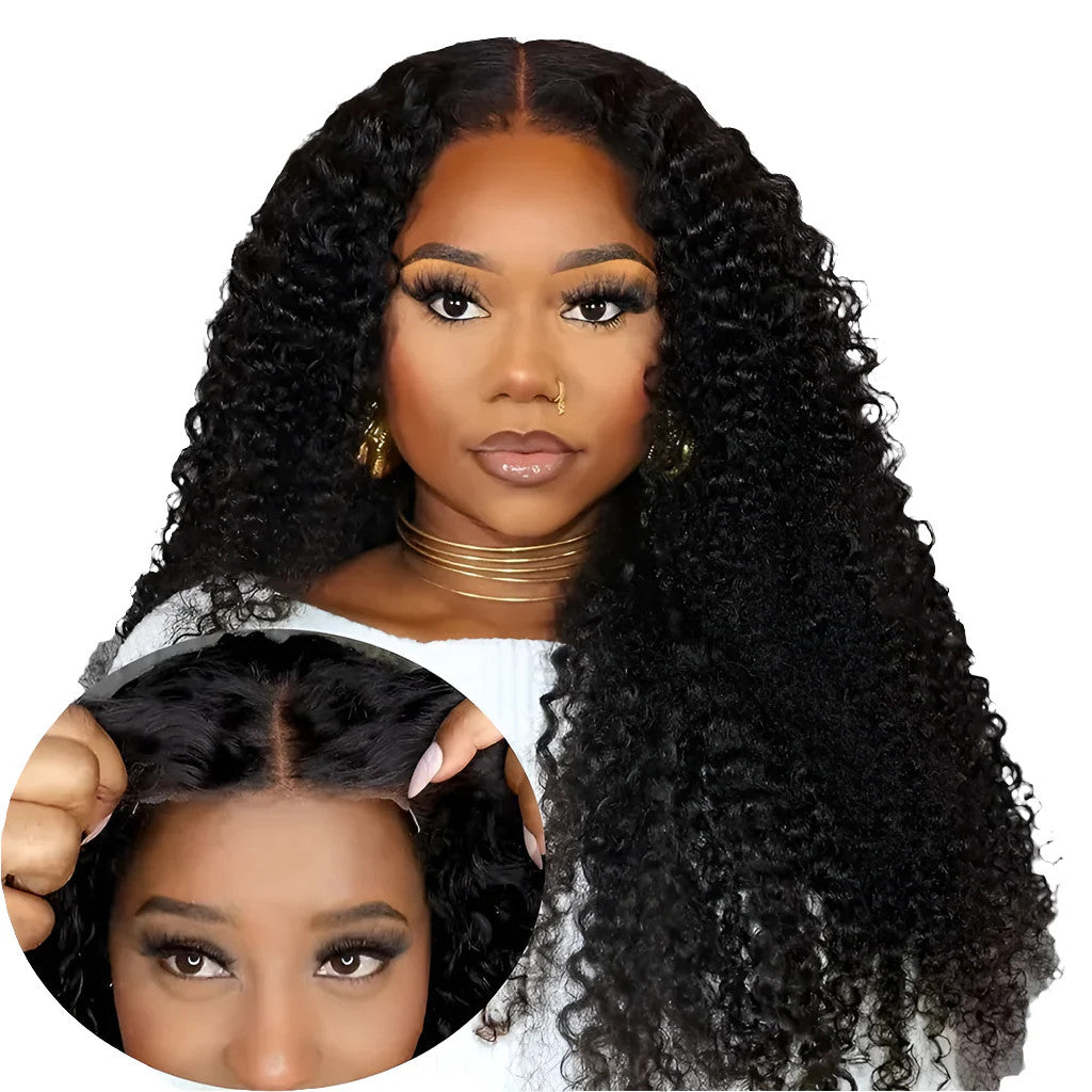 Water Wave Glueless Wig Human Hair Ready To Wear Pre Cut 4x4 Lace Closure Wig