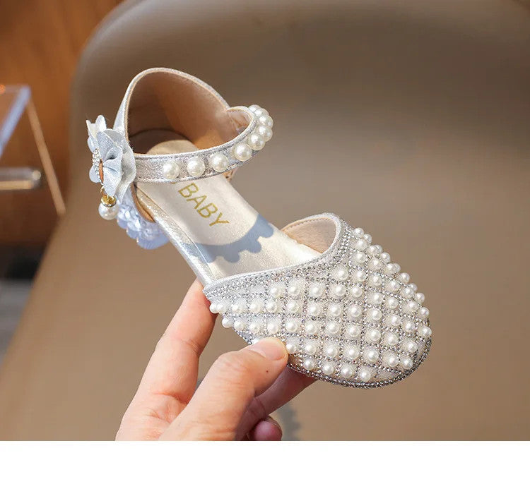 Girls Sandals Fashion Summer New Sequin Princess Shoes Bow Children's Sandals