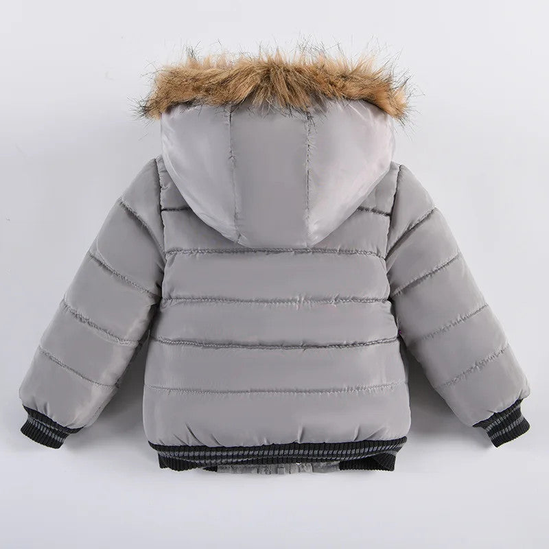 2025 Winter Children Warm Clothing Boys Down Jacket Baby Polyester Fiber Hooded